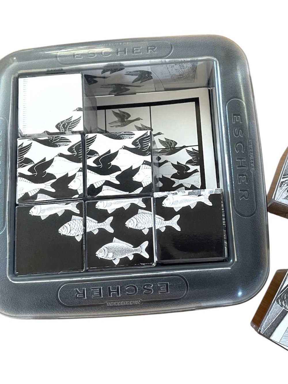 Mirrorkal 3D puzzle, 5 celebrated Escher sketches, quite challenging